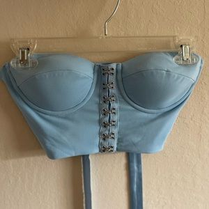 baby blue linked tube top